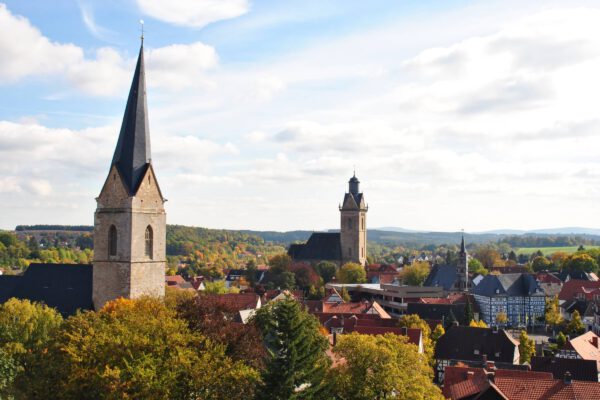 Blick über die Altstadt von Korbach mit ihren Kirchtürmen
